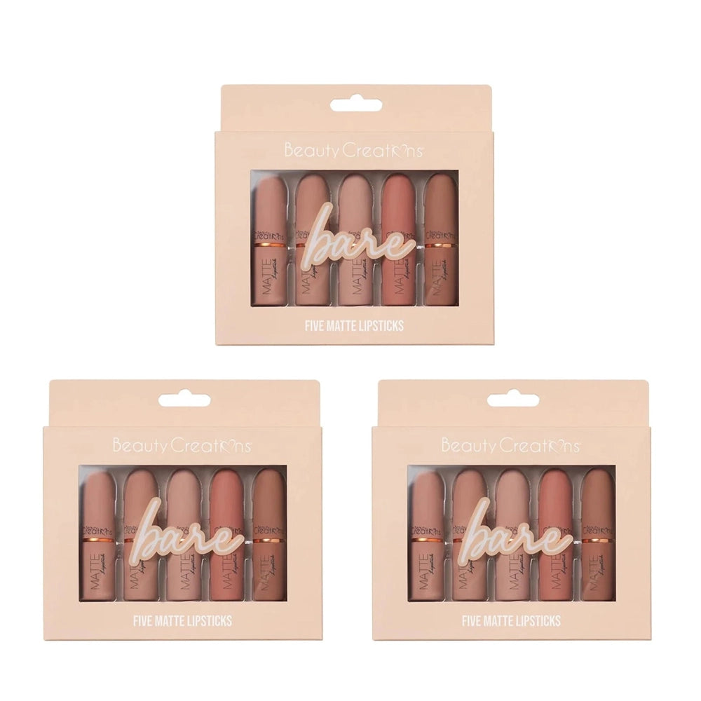 Beauty Creation - Bare Five Piece Matte Lipstick Set