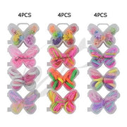 Butterfly Hair Accessory Gift Set – Clear Stackable Butterfly Cases with Colorful Elastic Hair Ties and Mini Hair Clips for Girls (TK-1016M)