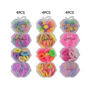 4-Tier Apple-Shaped Hair Accessory Set - Colorful Elastic Bands & Mini Clips (TK-1017M)