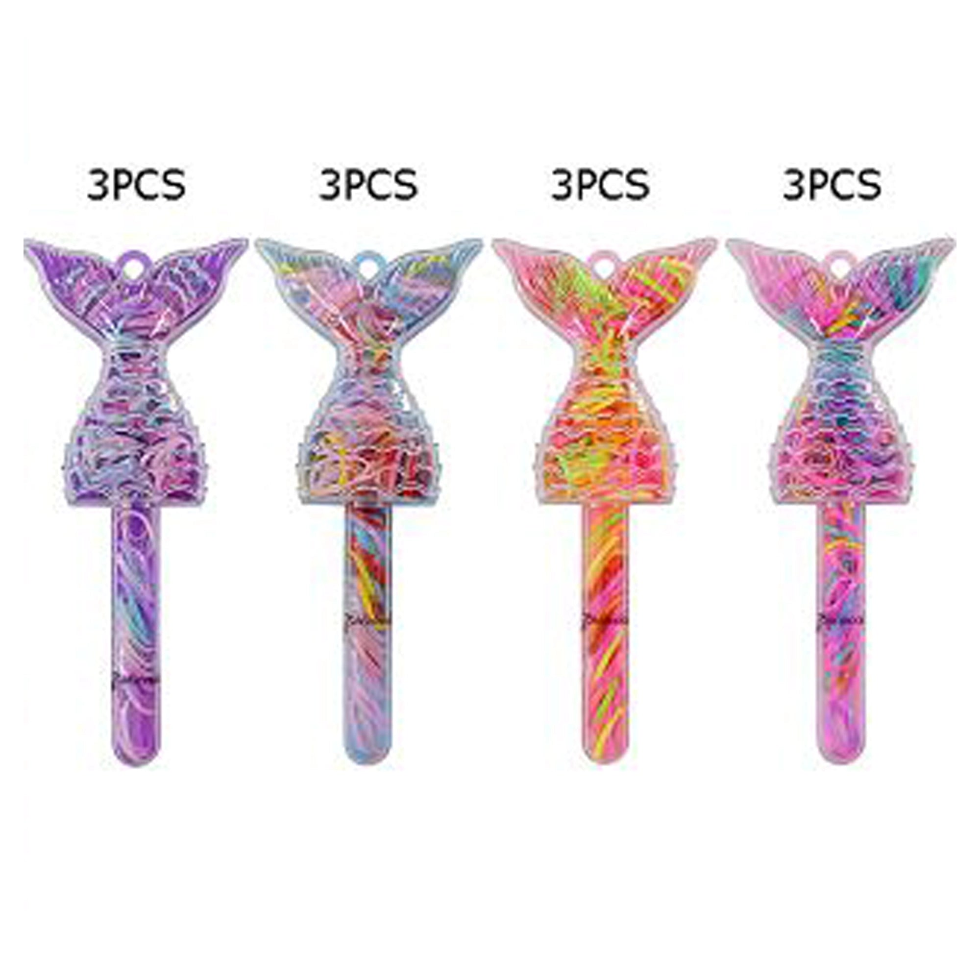 Mermaid Tail Hair Elastic Set - Colorful Rubber Band Styling Kit (TK-1036M)