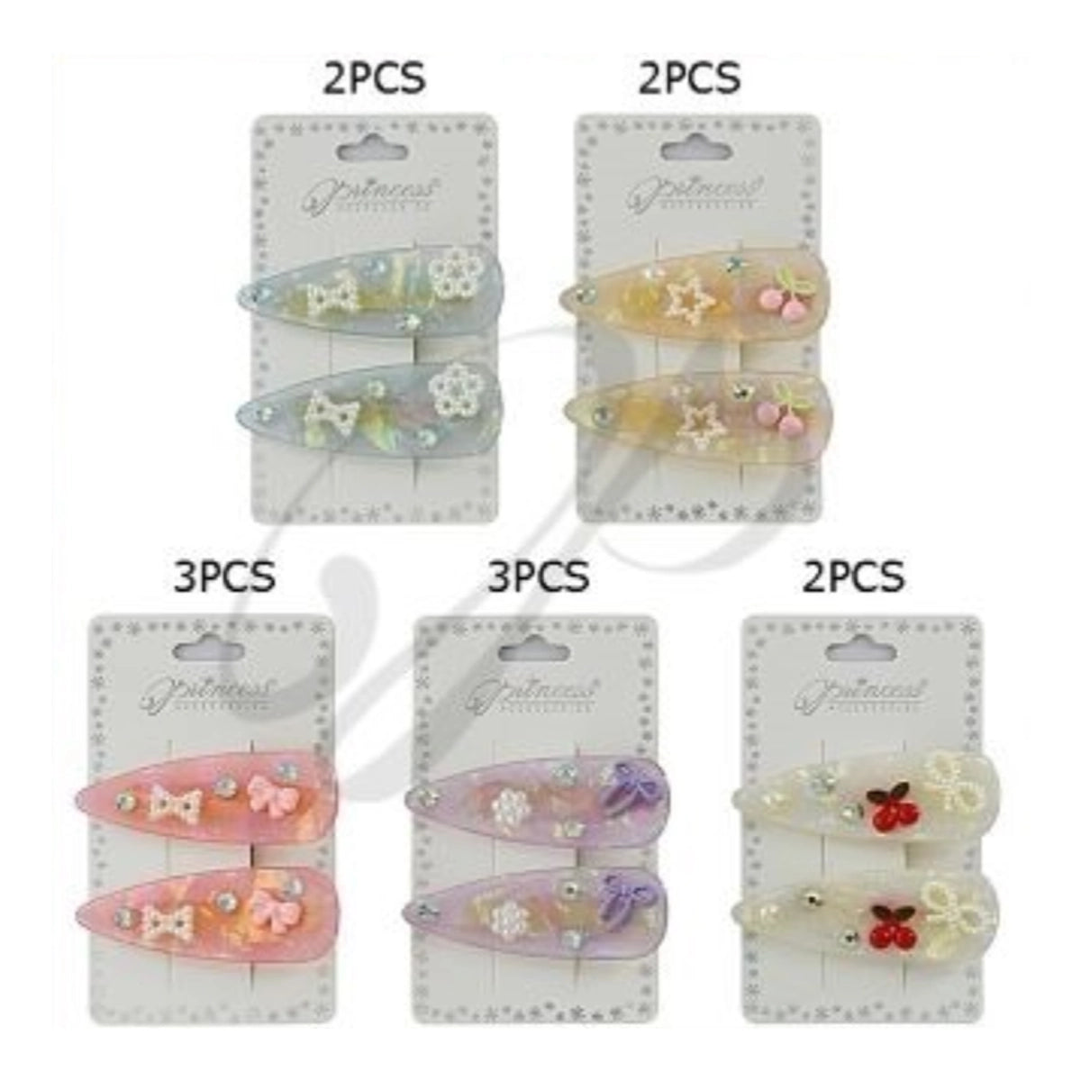Princess Accessories Iridescent Resin Hair Clips (TK-1043M)