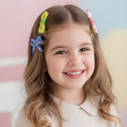 Striped Bow Hair Clips - 3-Piece Set (5cm) (TK-1081M)