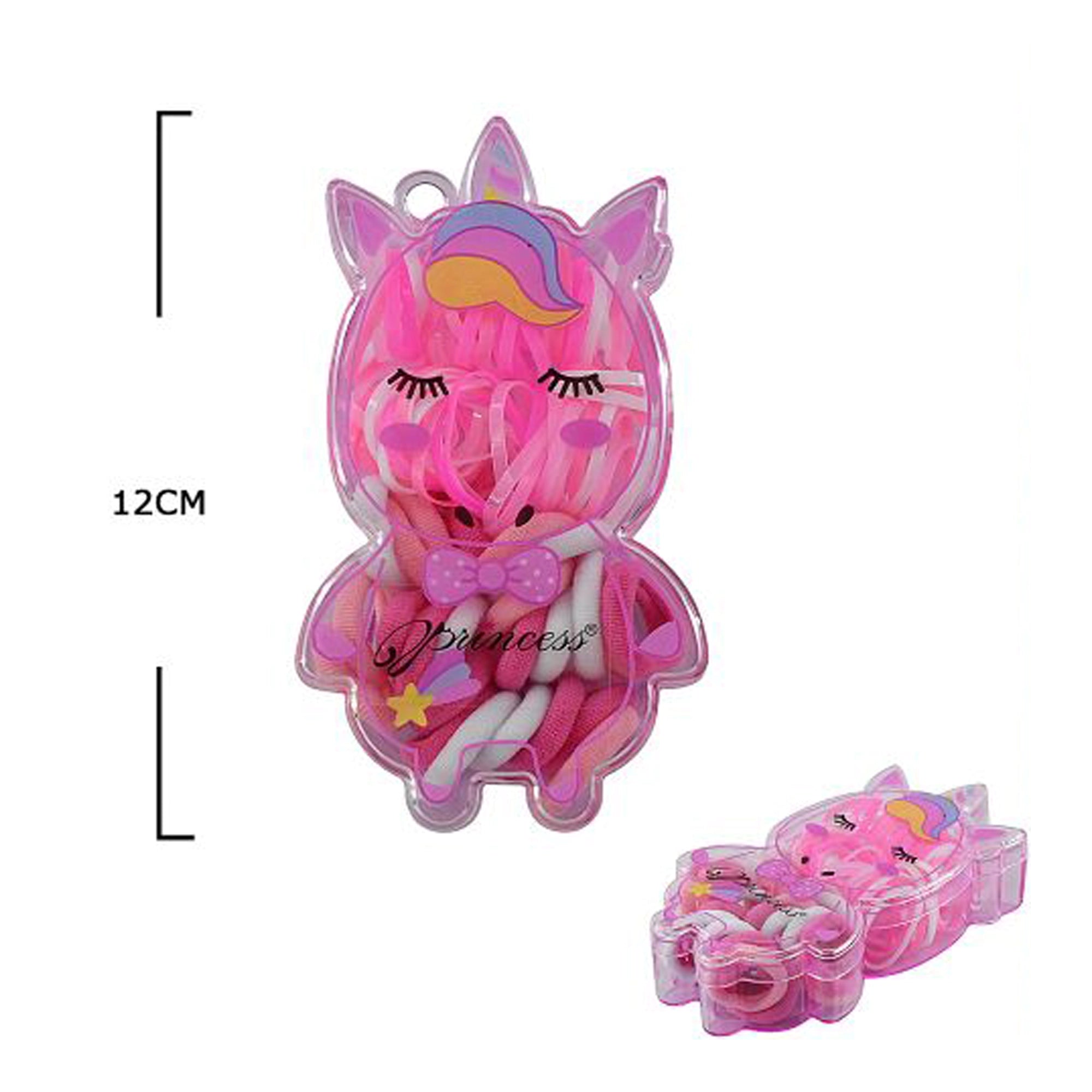 Unicorn Hair Tie Set - 3-Piece Elastic Hair Band Kit in Unicorn Case - 12cm (TK-1084M)