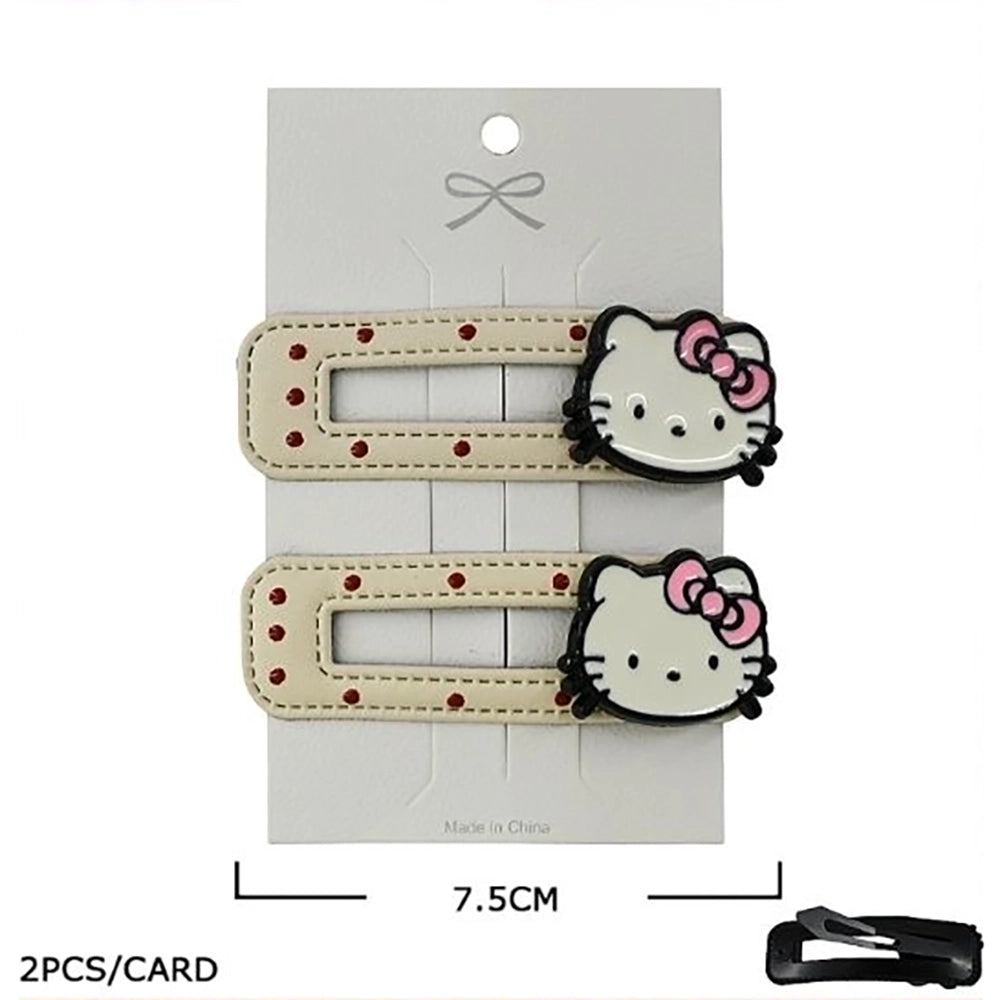 Cute Cartoon Cat Rectangular Hair Clips – Set of 2 Snap Barrettes (TK-1105K)