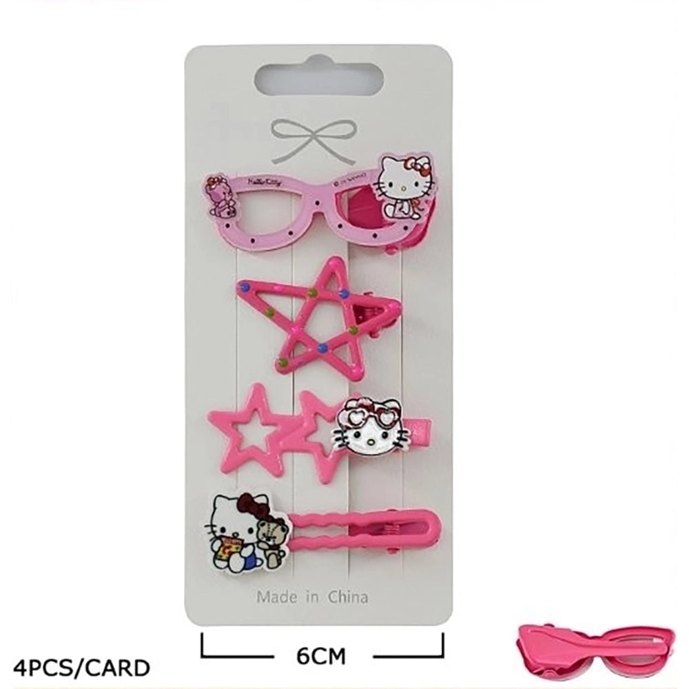 4pc Whimsical Character Hair Clip Set – Cute Decorative Barrettes for Girls and Teens (TK-1109K)