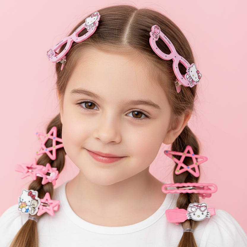 4pc Whimsical Character Hair Clip Set – Cute Decorative Barrettes for Girls and Teens (TK-1109K)