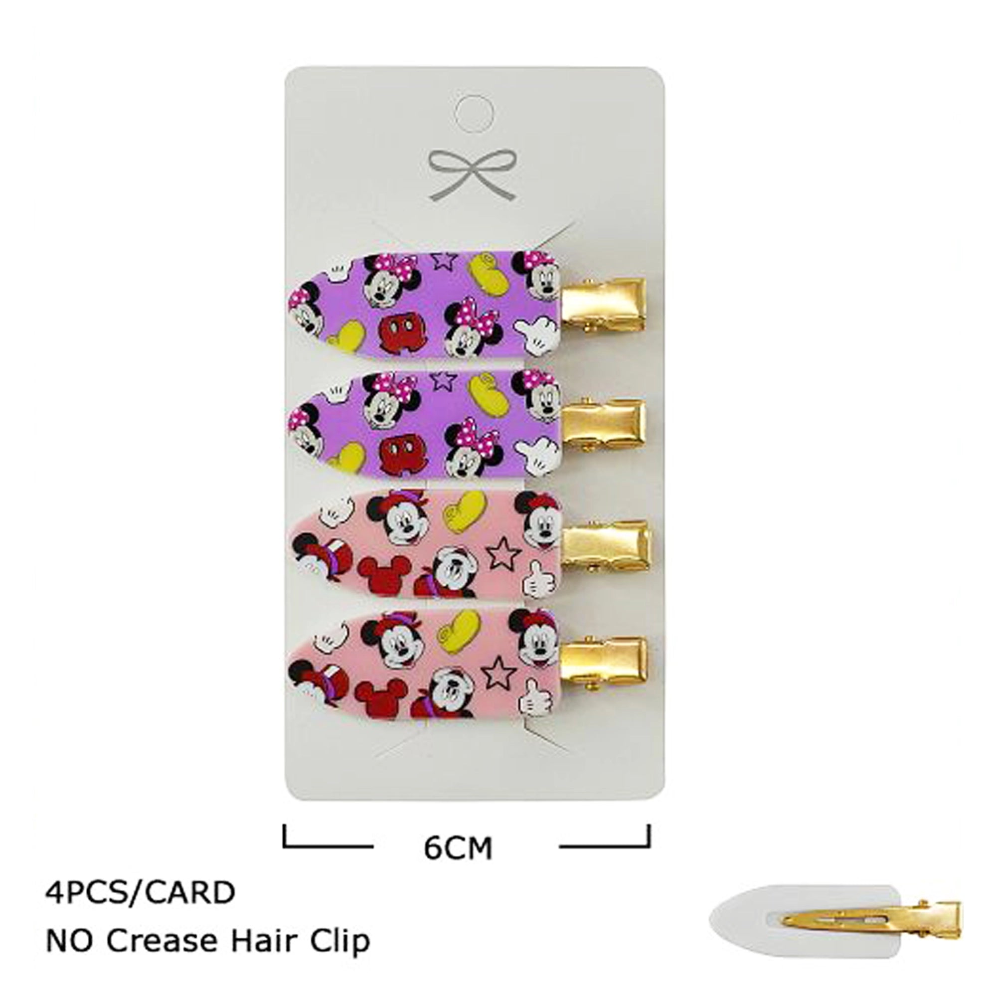 Creaseless Hair Clips for Makeup Application (4-Pack) – 6cm No-Bend Seamless Hair Pins, Flat Alligator Styling Clips (TK-1127M)