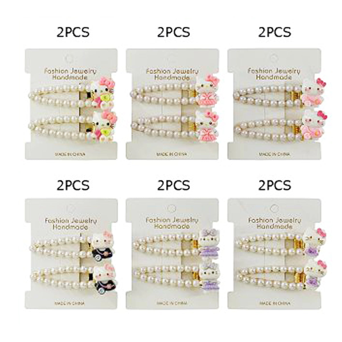 Luxe Faux Pink Pearl Romantic Hair Clip Set Princess Pearl Hair Clip Set – 5 Premium Pearl, Bow & Floral  main image 2