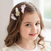 4pc Pastel Hair Clips Set for Girls – Cute Flower and Heart Pearl Hair Barrettes, Non-Slip Mini Jaw Clips, Kids Hair Accessories Pack (4.5cm) (TK-1140S)