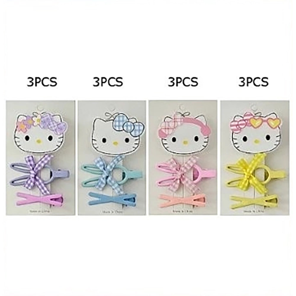 Cute Cat Cartoon Character Hair Clip Set – 3-Piece Decorative Accessory Card for Kids (TK-1148S)