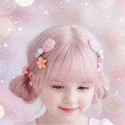 Mermaid Shell and Tropical Flower Hair Clip Set for Girls – Pastel Alligator Hair Pins, Cute Summer Beach Hair Accessories for Toddlers and Kids (TK-1167S)