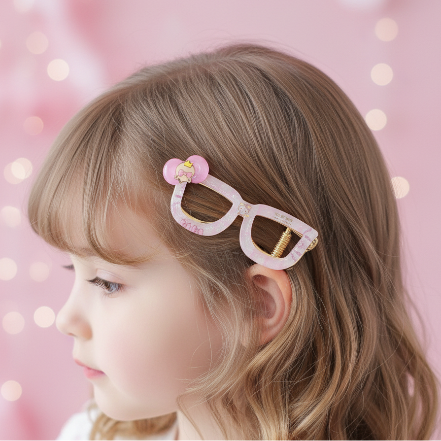 Cute Bow & Character Hair Clip Set – Pastel Kawaii Hair Barrettes for Girls, 2PCS/Card (TK-1187S)