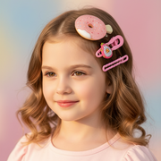 3pc Cute Fruit & Ice Cream Hair Clip Set | Kawaii Summer Hair Barrettes & Alligator Clips for Girls, Teens, & Women (6 cm) (TK-1201S)