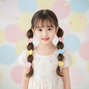 8pc Hair Accessories Set – Cute Heart Mini Claw Clips & Elastic Hair Bands for Girls, Toddlers, and Kids (TK-387M)