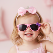 Girls Bow Headband and Sunglasses Set (2-Piece) – Rhinestone Character Hair Bow Elastics & Cute Bowknot Sun Glasses Fashion Accessories Kit (Model: TK-550M)