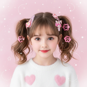 Cute Character Glitter Snap Hair Clip Set – Whimsical Decorative Hairpins for Girls (5pc) (TK-802M)
