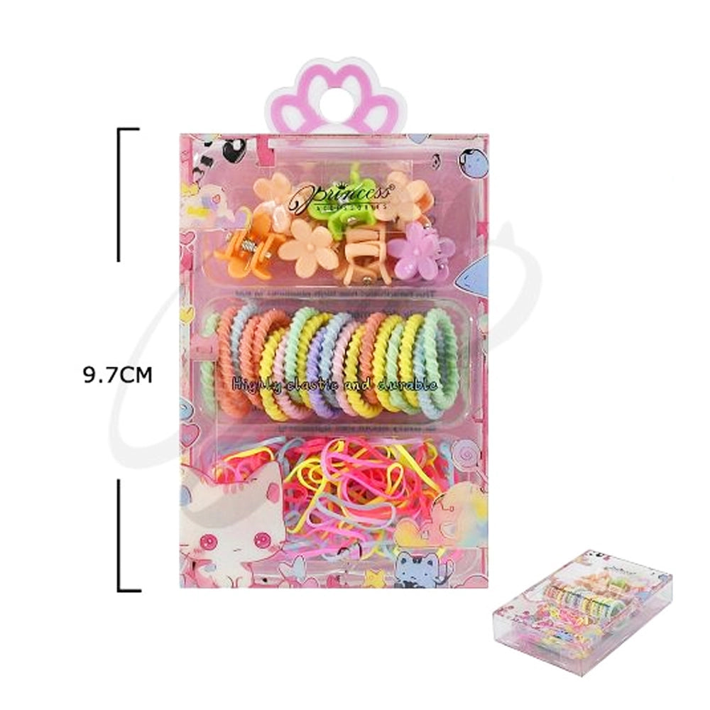 Kids Hair Accessory Set - 3-in-1 Princess Styling Kit with Mini Flower Claw Clips (TK-973M)