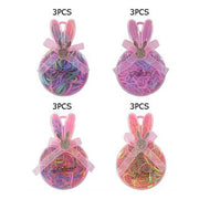Rhinestone Bunny Rubber Hair Tie Set (TK-992EA)