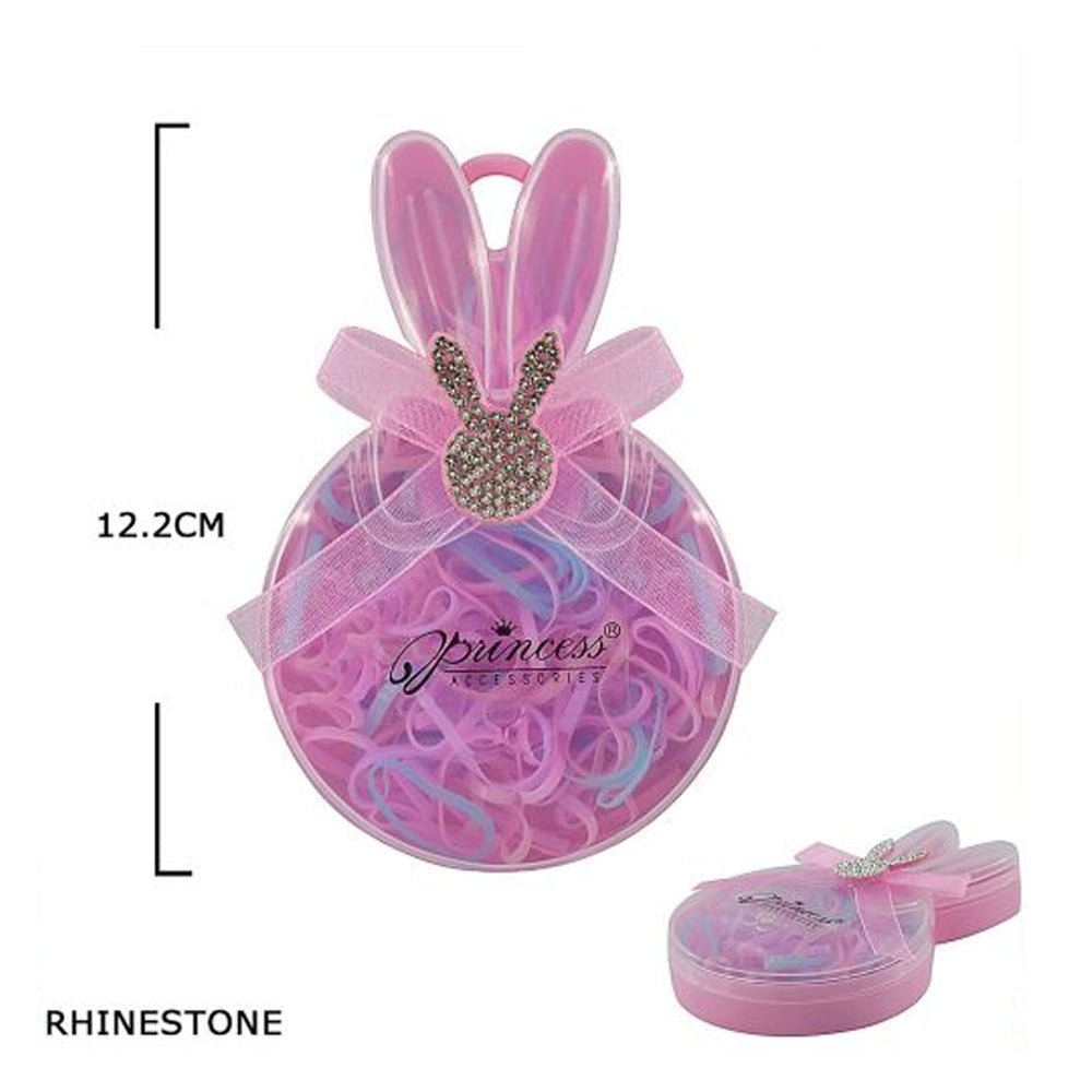Rhinestone Bunny Rubber Hair Tie Set (TK-992EA)