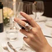 Sparkling Clover Coil Rings | Stainless Steel 316L (Gold & Silver Tone)