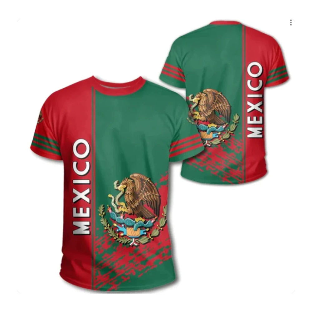 Mexico Pride Eagle Crest All-Over Print T-Shirt | National Team Design Soccer Shirt - Wholesale 6pc Pack (S-XL)