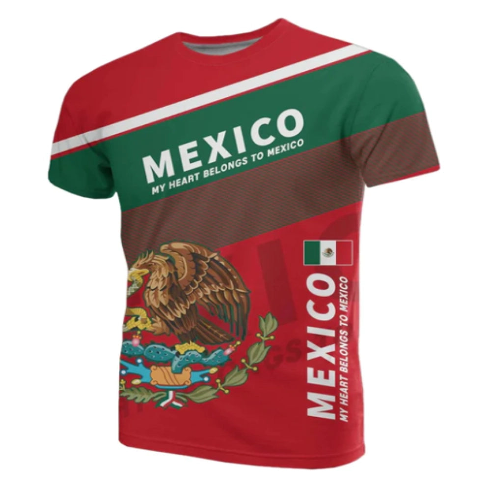 Vibrant Mexico Pride Graphic Tee – "My Heart Belongs to Mexico" | National Team Design Soccer Shirt - Wholesale 6pc Pack (S-XL)