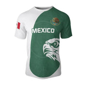 Green & White Aztec Calendar Design with Eagle Logo | National Team Design Soccer Shirt - Wholesale 6pc Pack (M-2XL) TSHMX-07