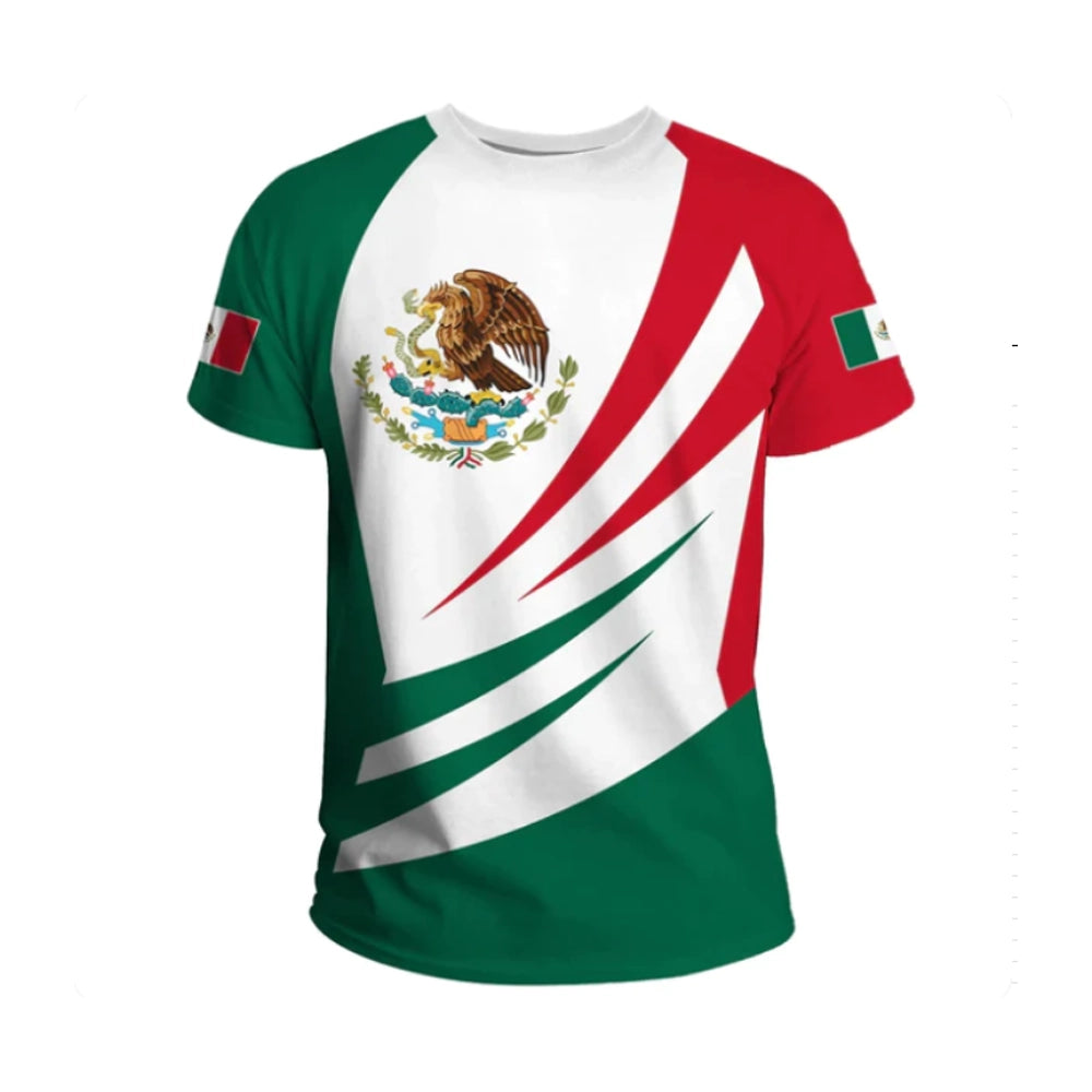 Mexico Flag Graphic T-Shirt – Men’s Athletic Fit Patriotic Mexican Eagle Jersey | National Team Design Soccer Shirt - Wholesale 6pc Pack (S-XL)