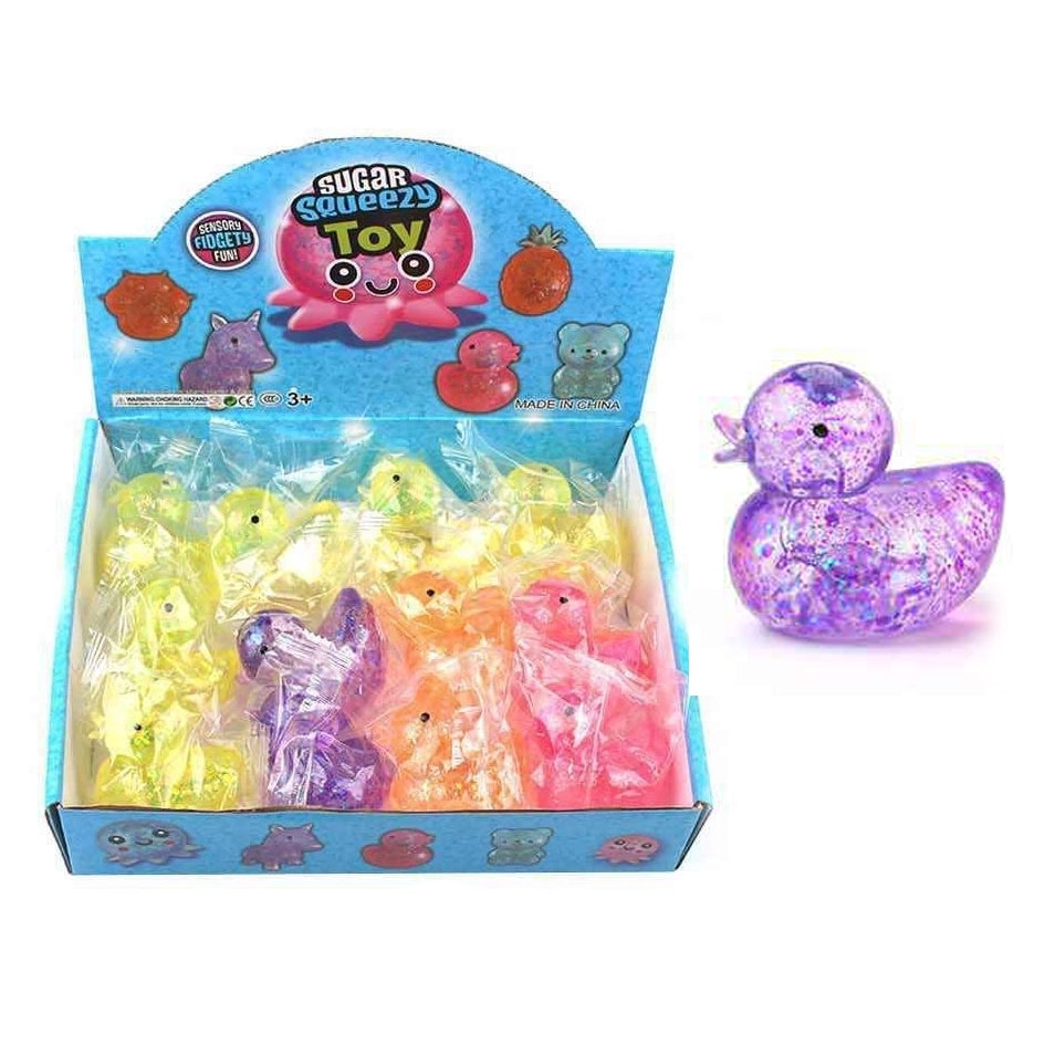 Sugar Jelly Duck Squishy Toy – 6.5cm Sensory Fidget Stress Relief Toy, Assorted Colors, 12PCS/Box (TY-0045)
