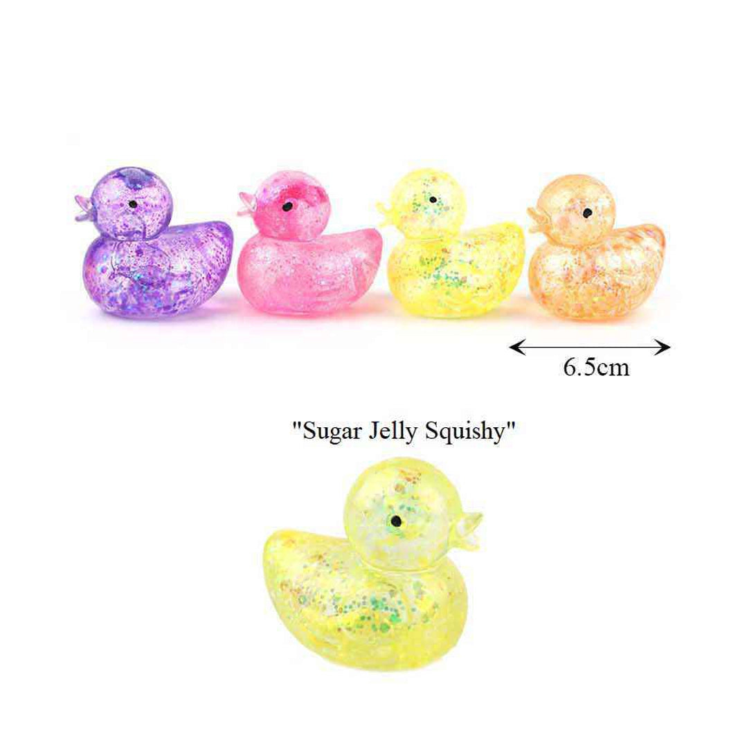 Sugar Jelly Duck Squishy Toy – 6.5cm Sensory Fidget Stress Relief Toy, Assorted Colors, 12PCS/Box (TY-0045)