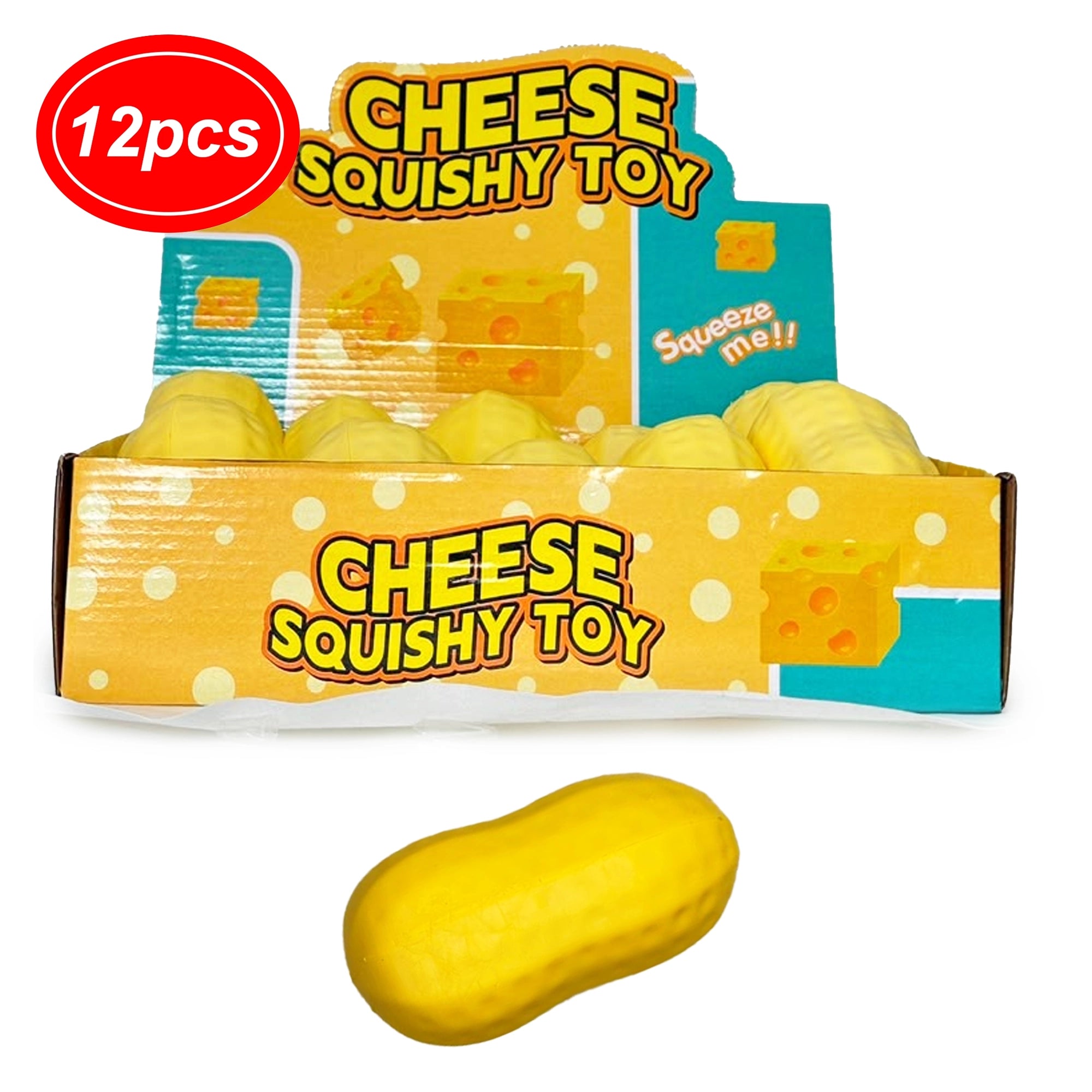 Yellow Cheese Peanut Squishy Toy – Slow Rising Stress Relief Fidget Toy for Kids & Adults, Cute Novelty Squeeze Toy for Anxiety