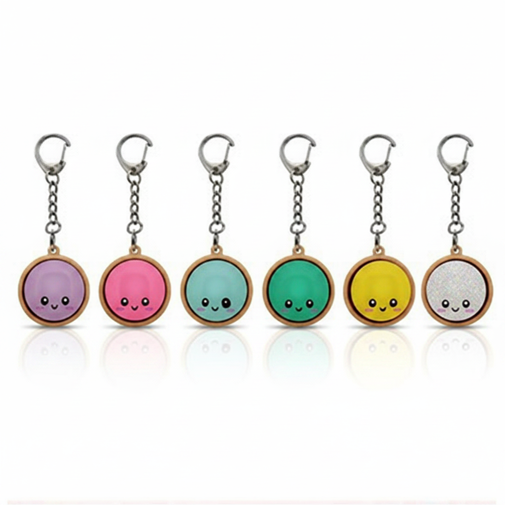 Cute Mini LED Light-Up Dumpling Keychain Set (12 Pack) – Pop-Up Kawaii Bao Squeeze Fidget Toy (TY-164)