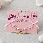 "My Valentine" Bow & Pearl Earring Set (VEF-20035)