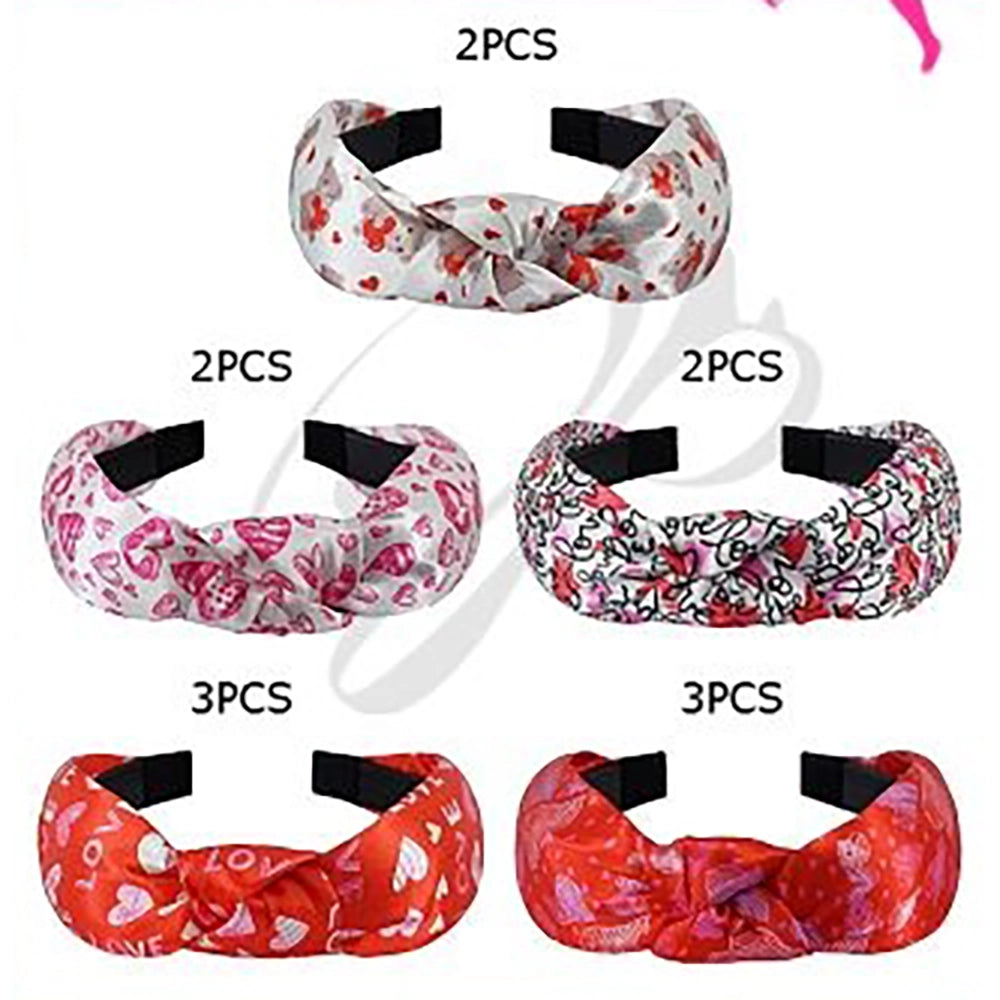 Valentine’s Day Heart & "LOVE" Printed Knot Headband (VHB-8010)
