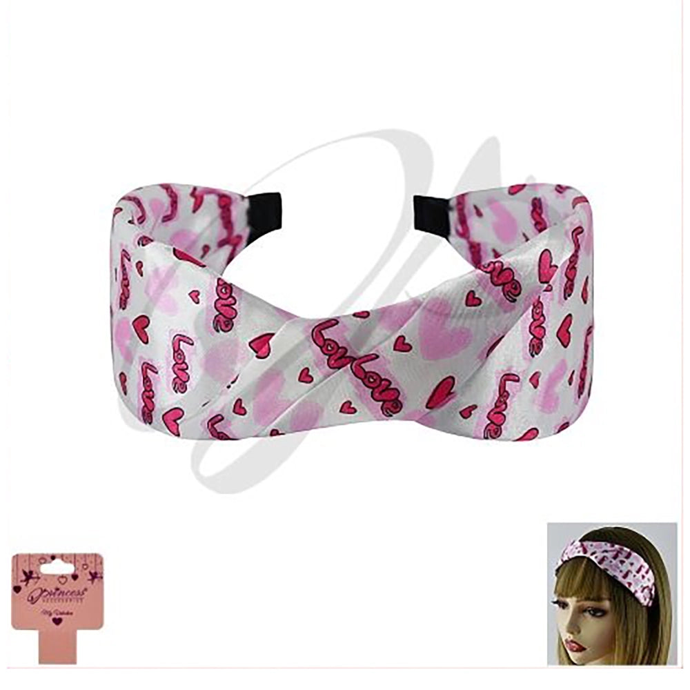 Valentine’s Heart Print Knotted Headband (VHB-8011)