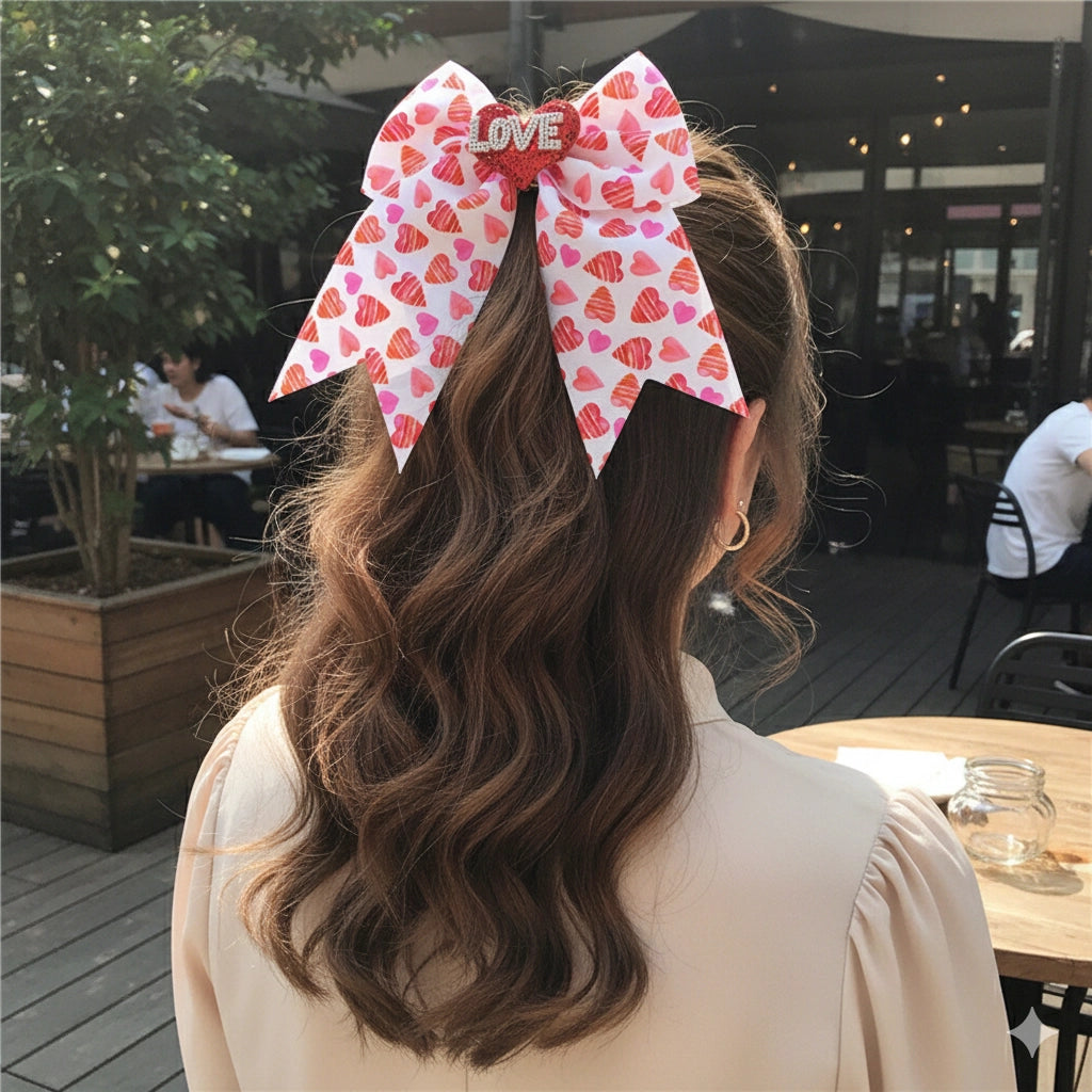 15cm (6-inch) Large Valentine’s Day JoJo-Style Hair Bow (VHC-6020)