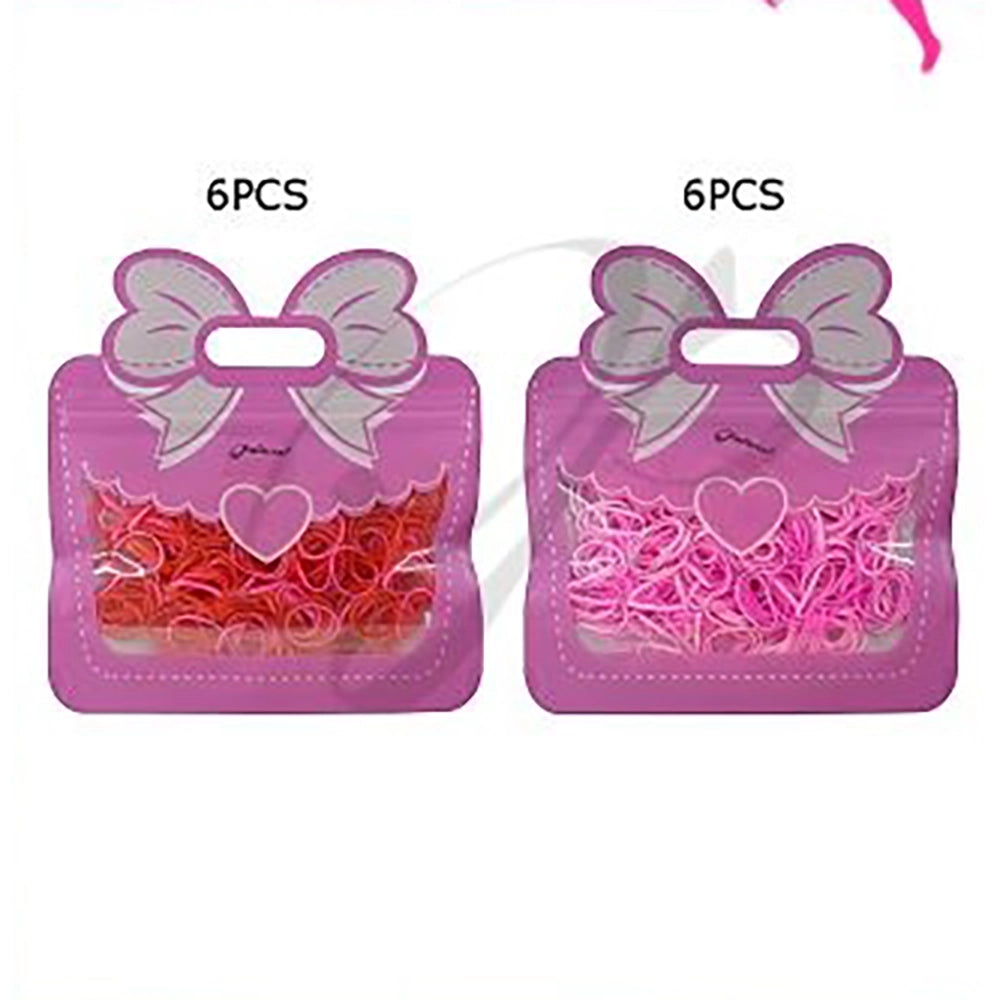 Red and Pink Rubber Band Hair Ties for kids and teens (VHS-7011)