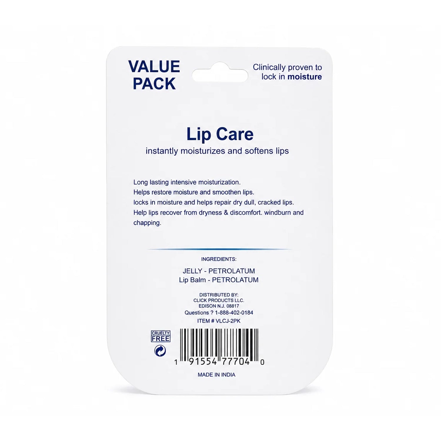 Vaseline Lip Care Value Pack – Total Moisture Lip Squeeze Tube (0.35 oz) & Original Lip Therapy Mini Jars (0.25 oz, 2 Pack)