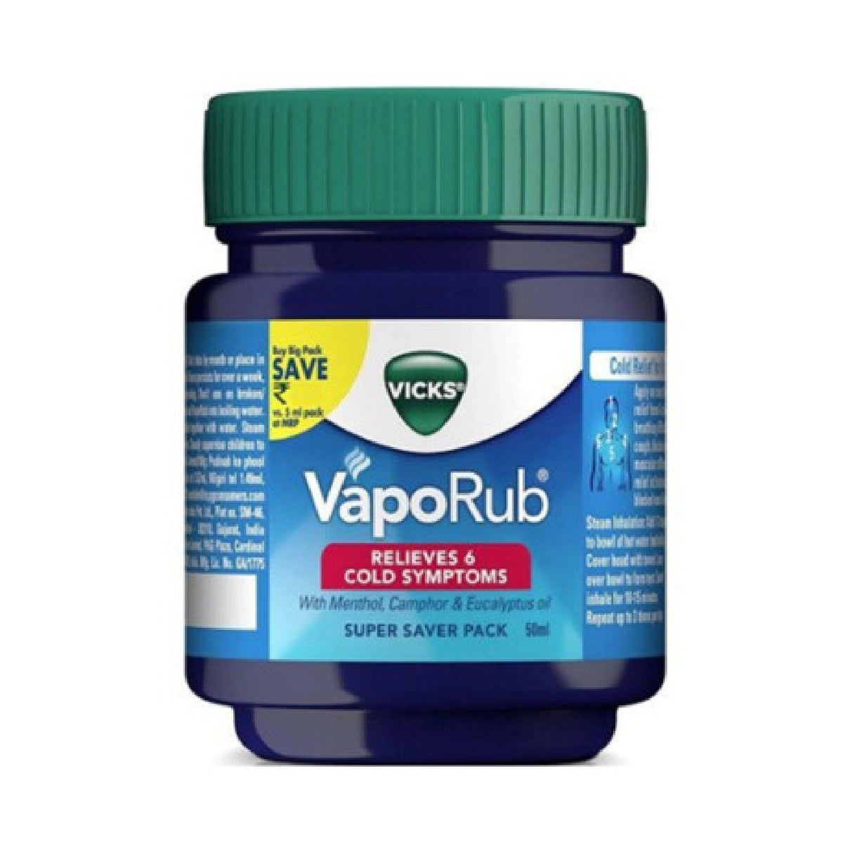 Vicks VapoRub 50ml – Menthol, Camphor & Eucalyptus Topical Ointment