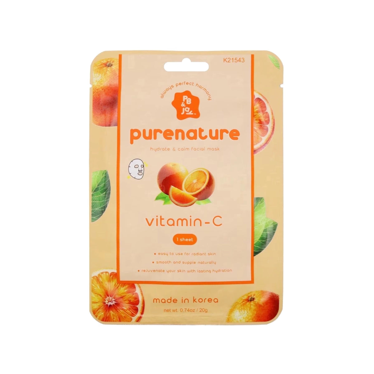 PB & JAY - Purenature Face Mask - VITAMIN C