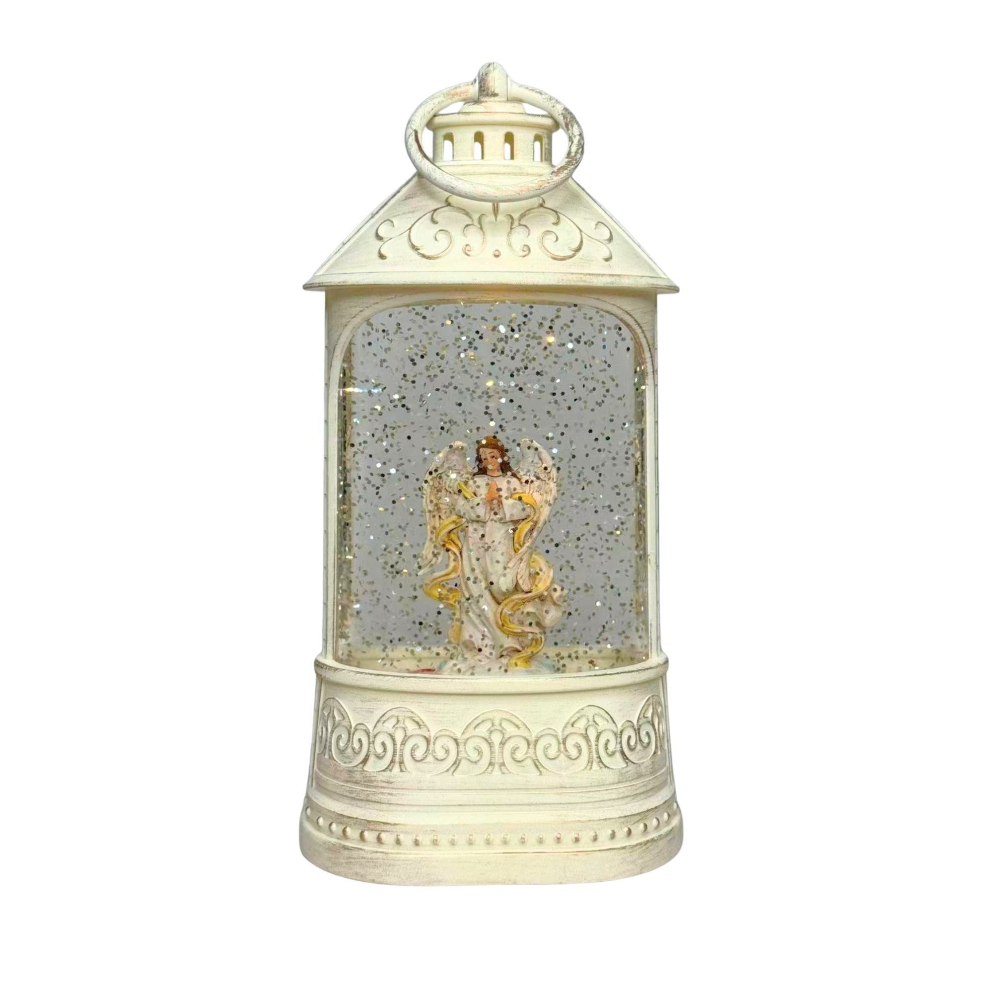 2pc/Box Illuminate Your Holidays! Vintage-Style Angel Lighted Water Lantern with Swirling Glitter