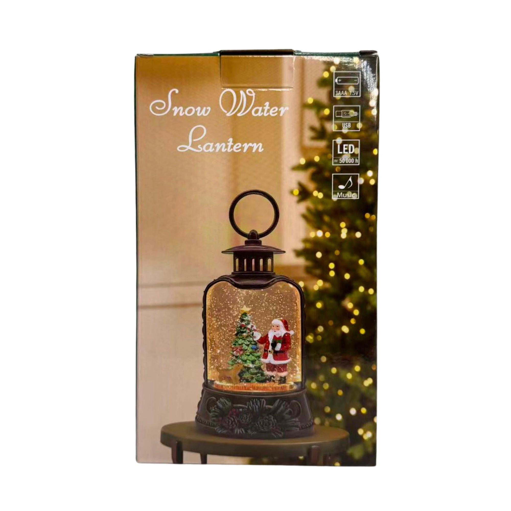 2pc/Box Lighted Nativity Water Lantern: Holy Family Glitter Snow Globe