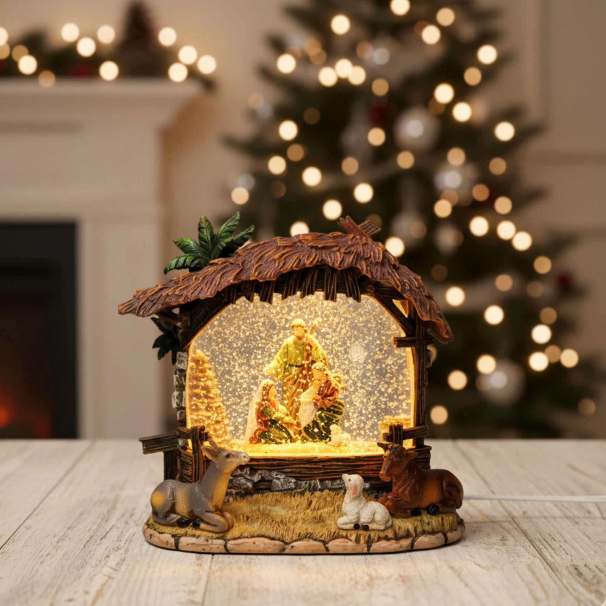 2pc/Box Lighted Nativity Water Lantern: Holy Family Christmas Decoration