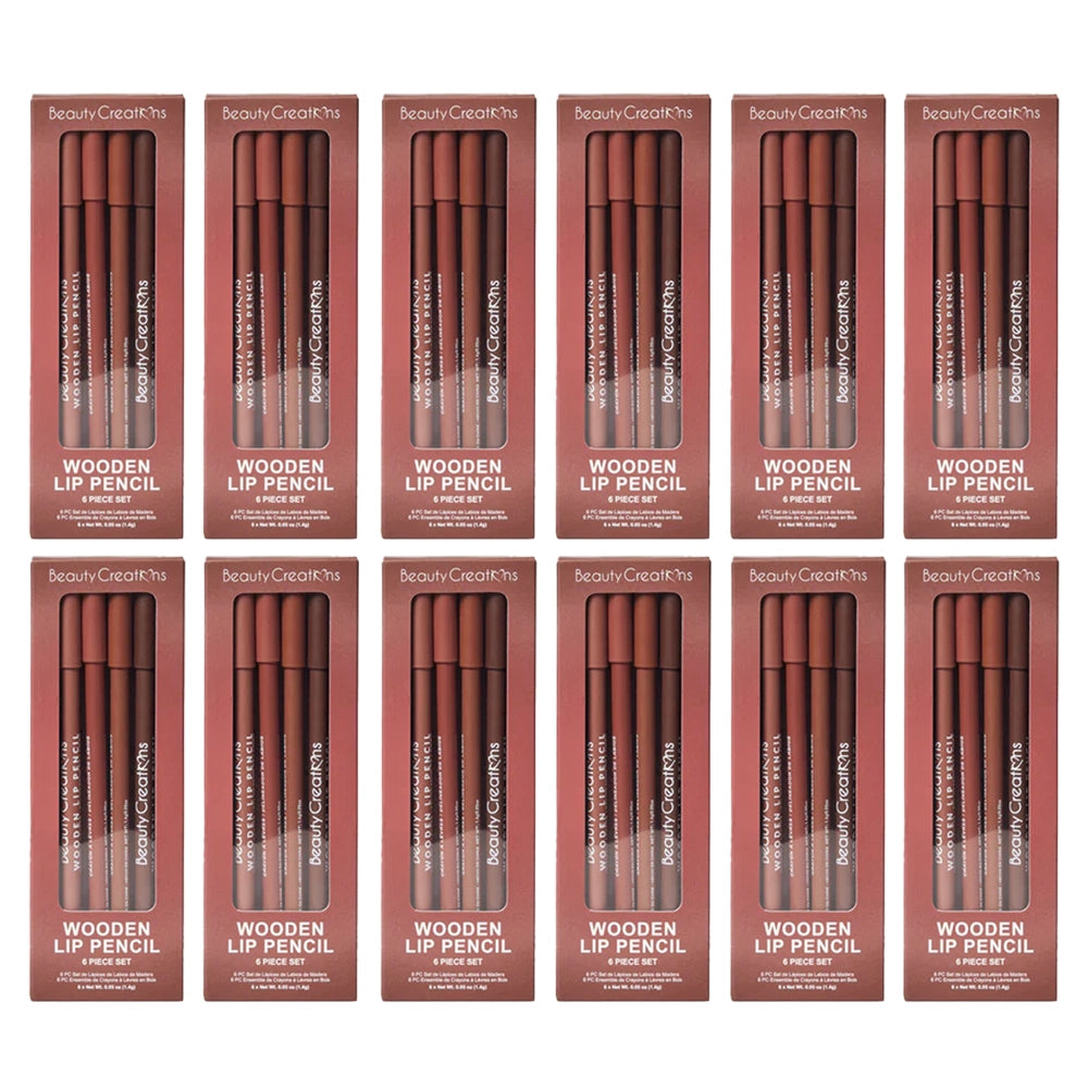 Beauty Creations - Wooden Lip Pencil (Nudes) 6pc Set