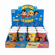 Justice League Mini Wet Wipes Canister Keychain Set - 25 Count Scented Travel Wipes (12-Pack Display)