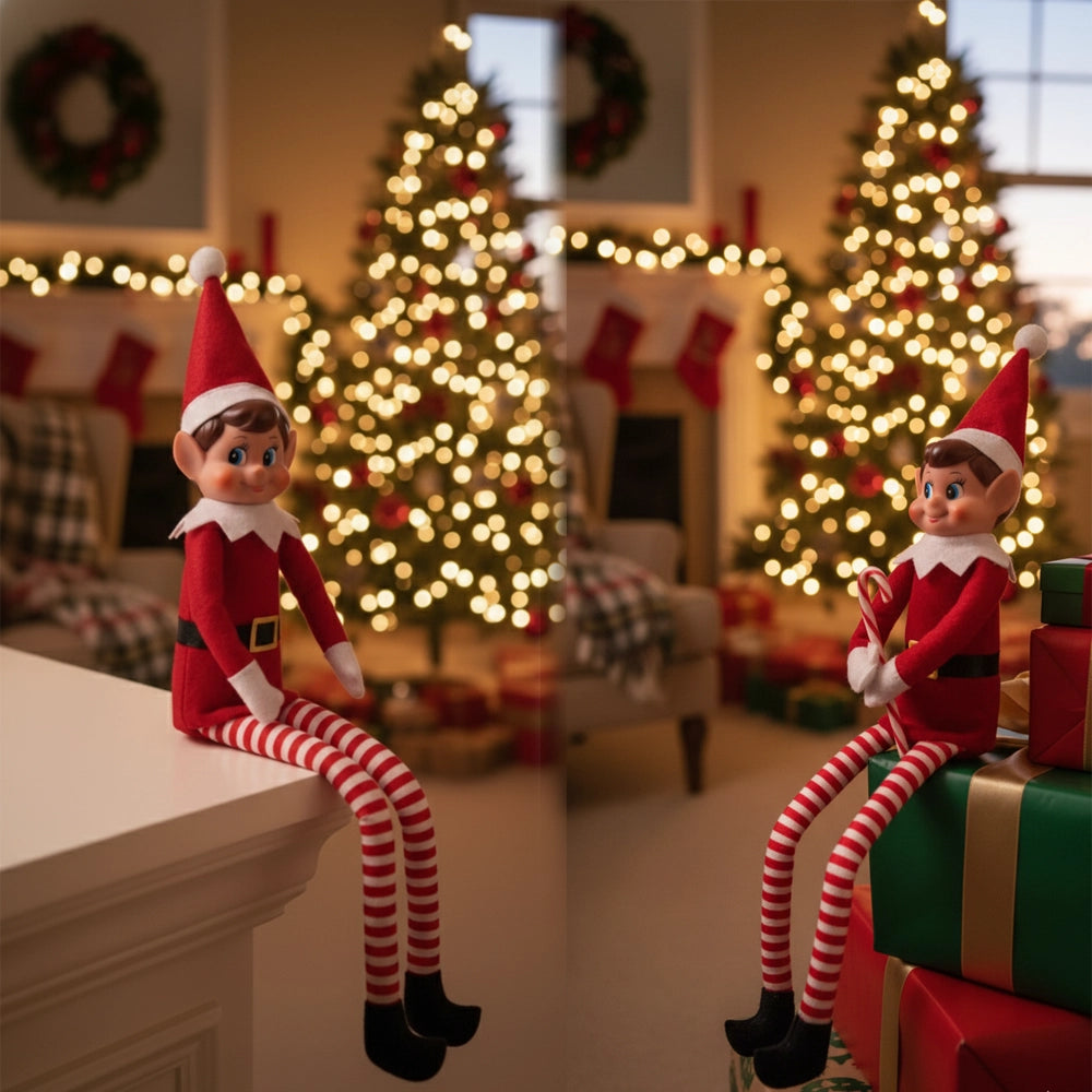 Holiday Ornament 14" Christmas Elf Plush Set – Classic Shelf Elves