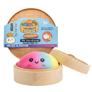 Jumbo Rainbow Mystery Squishy Bun Fidget Toy Set | Steamer Basket Sensory Toy for Kids & Adults | Stress Relief Dumpling Squeeze Toy