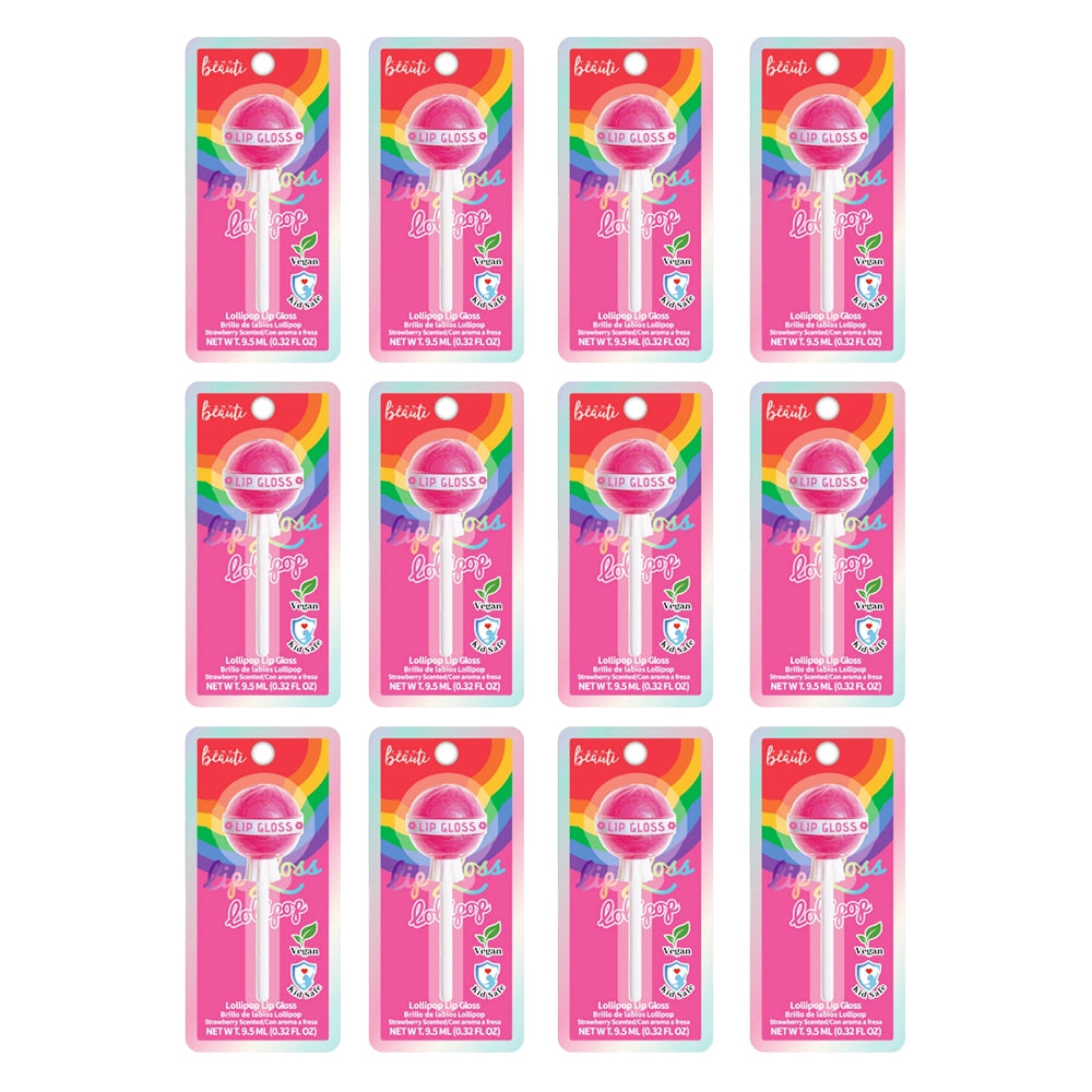 Sweet & Shine: Lollipop-Shaped Strawberry Lip Gloss – Vegan & Kid-Safe (XP218)