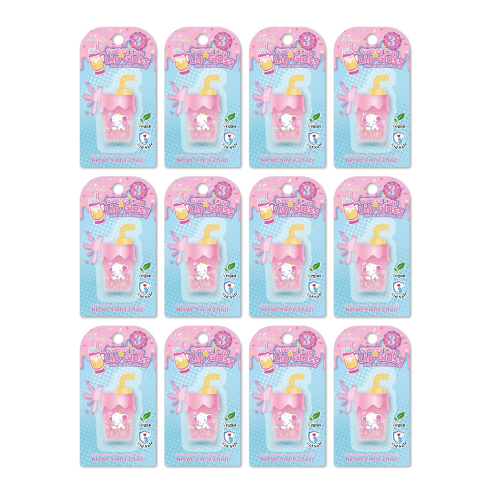 Vanilla Scented "Sweet Cup" Kids Lip Gloss - Elephant Design (9ml) (XP298-2)