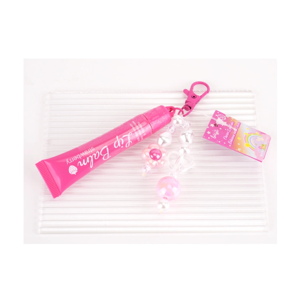 Strawberry Charm Lip Balm Keychain - Sweet & Glossy (XP328)